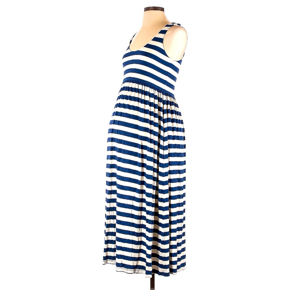Hatch Navy and White Striped Maxi Dress